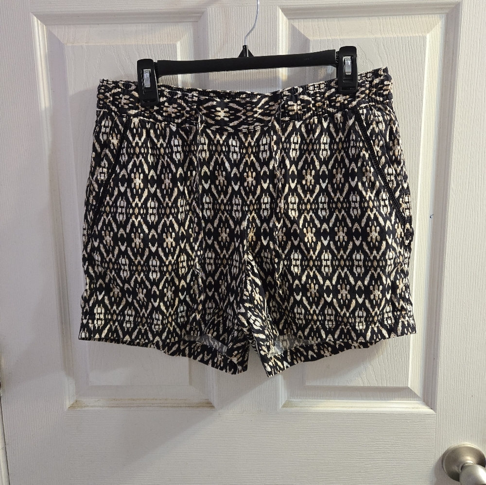 EDDIE BAUER linen Geometric Shorts Women's Large